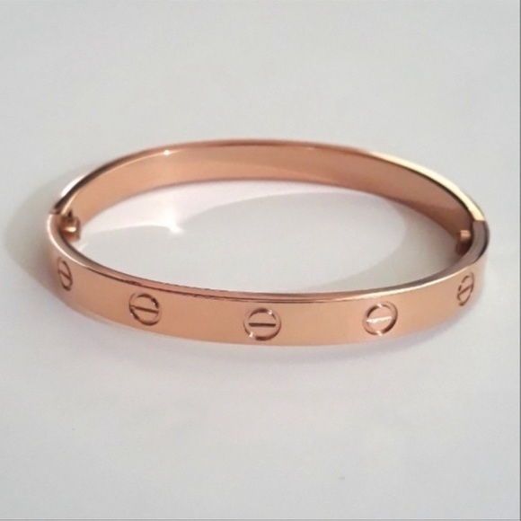 NEW Clip On Generic Love Bangle Bracelet in Rose Gold